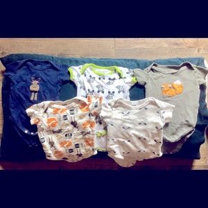 3-6 month short sleeve onesies (5 total)